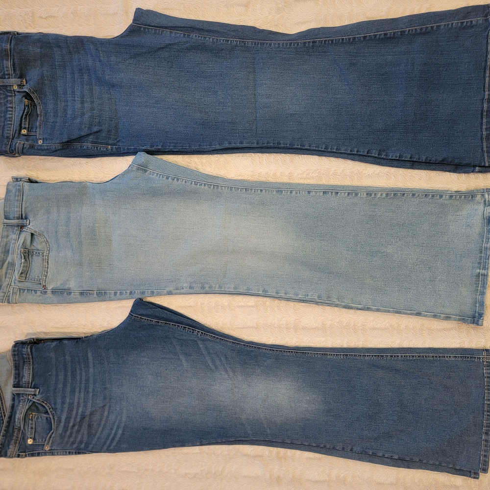 Plus Size 20 Set of 3 NWOT Blue Denim Jeans Torrid Lane Bryant Bundle Flare Leg